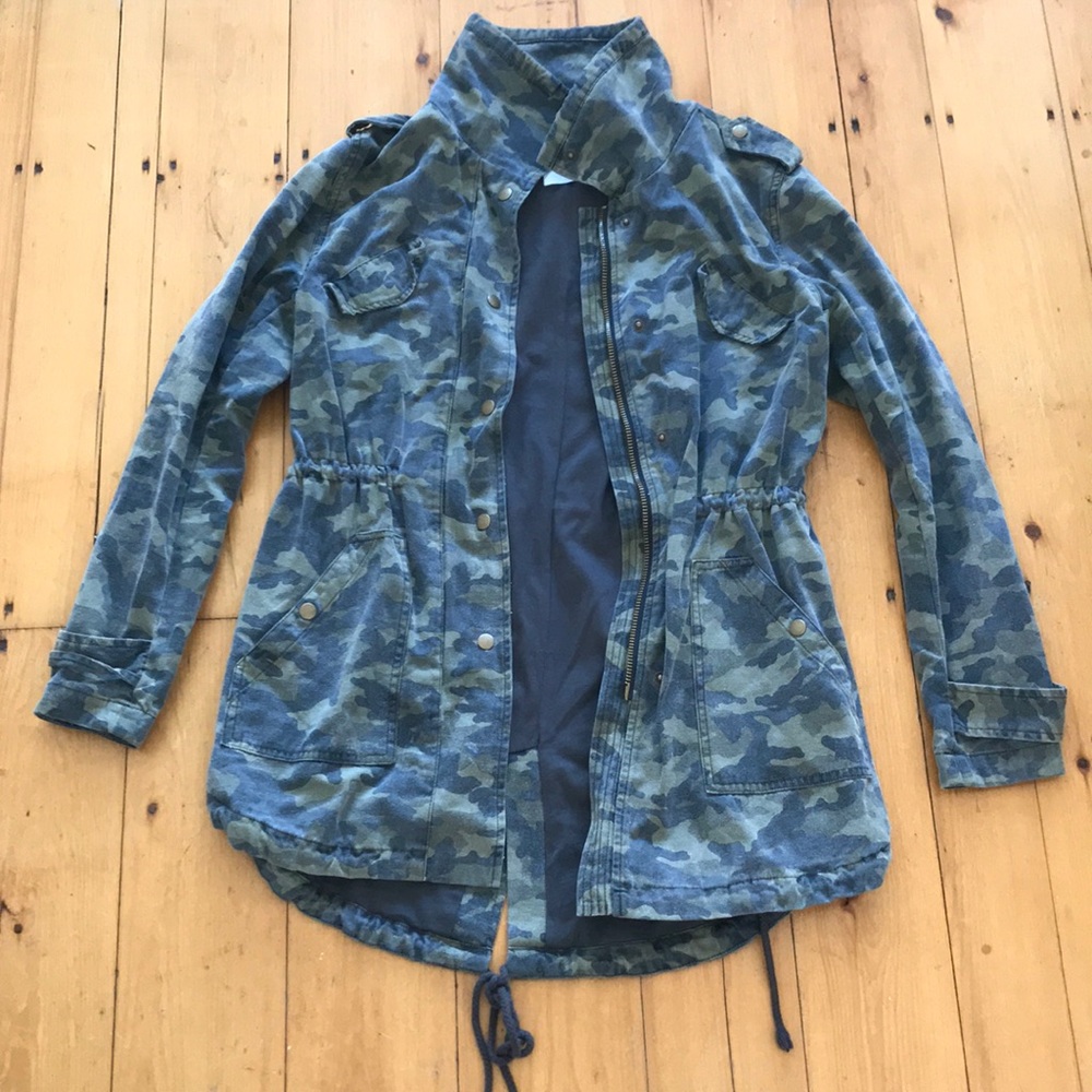 Camo/Military Print Anorak Jacket
